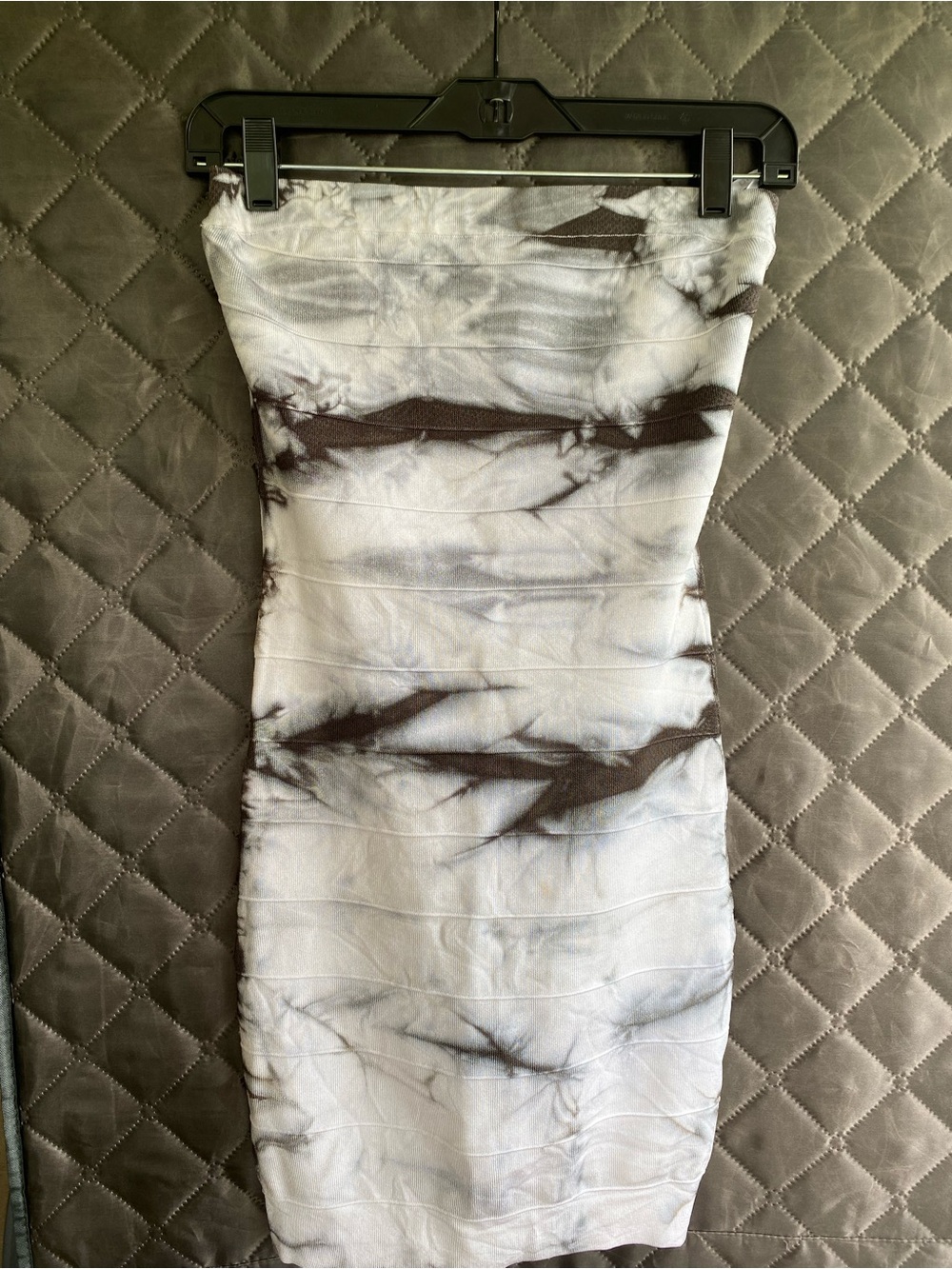Vtg Kardashians For Bebe Grey Marble Ruched Bodycon Dress Small 2010 Archival